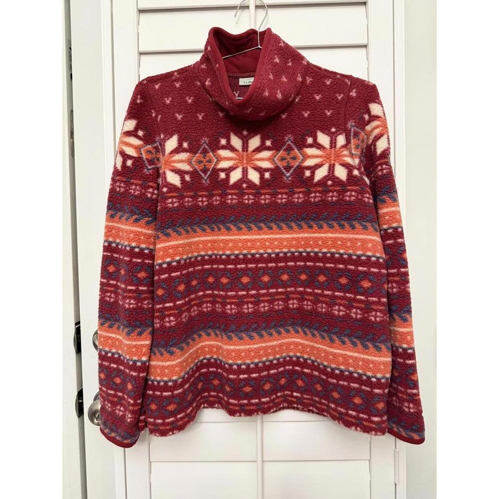 **SOLD**NWT L.L. Bean Cozy Cottage Fleece Funnelneck Pullover